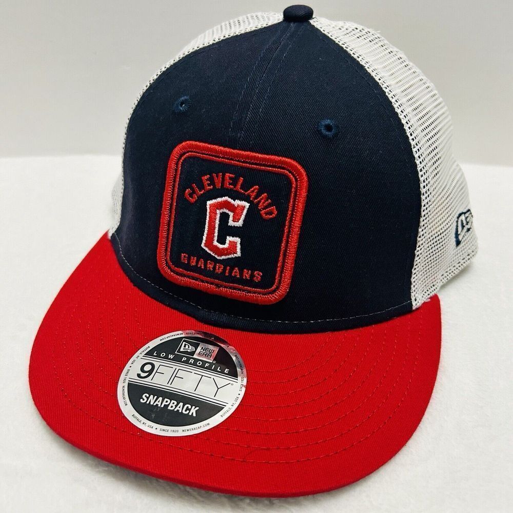 New Eraβ Cleveland Guardians Squared Low 9FIFTY Snapback Hat Adjustable Blue